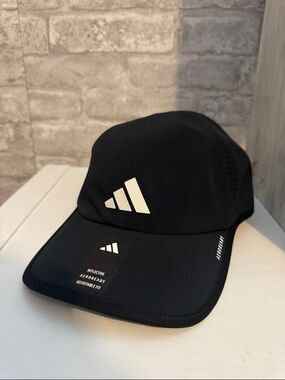 adidas Men’s Black Cap with White Logo